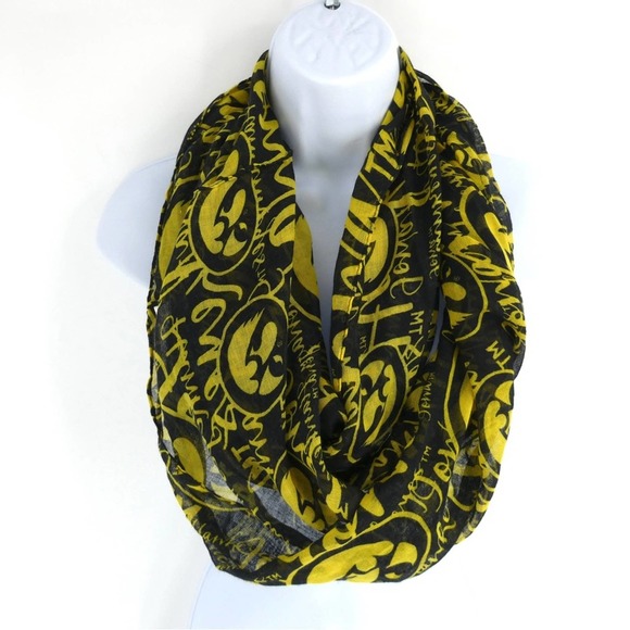 Forever Collectibles Accessories - Forever Collectibles | Women’s Iowa Hawkeye Infinity Scarf, Black, Gold, NWT